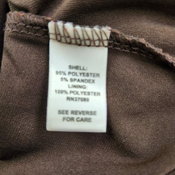 Cato Womens XL Brown Sleeveless Peplum Tank‎ Cinched Shoulders Lined - Picture 3 of 13